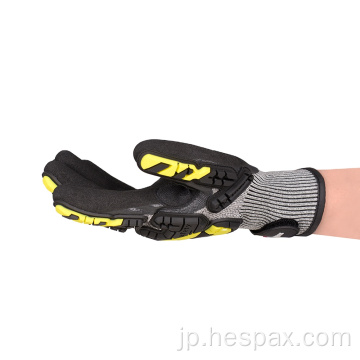 Hespax抗Vibration Impact Cut Cut Mechanic Safety Work Glove